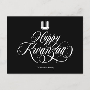 Elégante calligraphie Happy Kwanzaa Carte postale