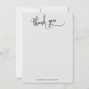Élégante calligraphie Merci gris clair simple