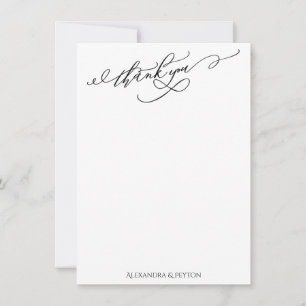 Élégante calligraphie Merci noir & blanc