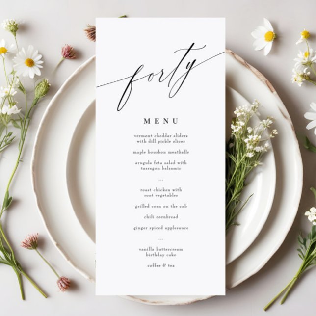 Élégante calligraphie moderne Menu 40e anniversair (Créateur téléchargé)