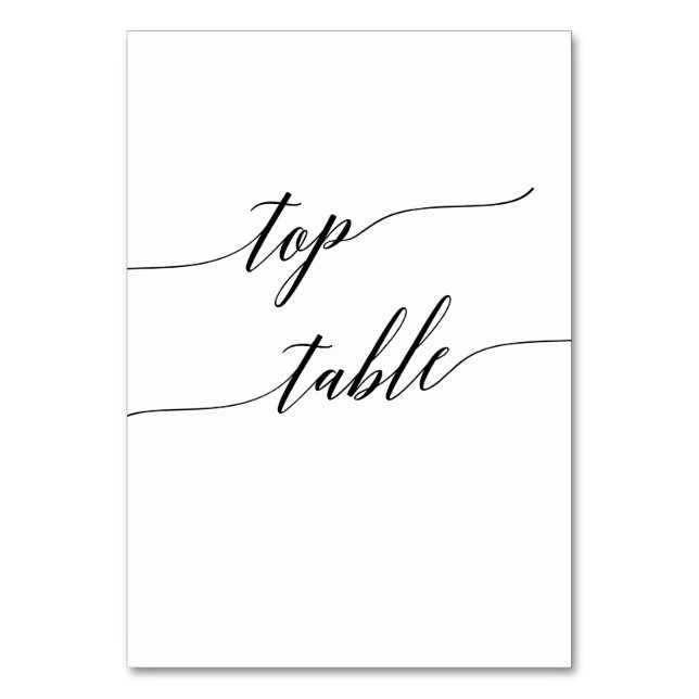 Élégante calligraphie noire Numéro de table de réf (Par défaut)