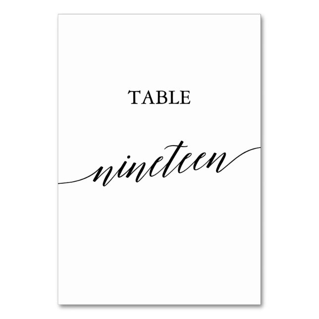 Élégante calligraphie noire Numéro de table Dix-ne (Par défaut)
