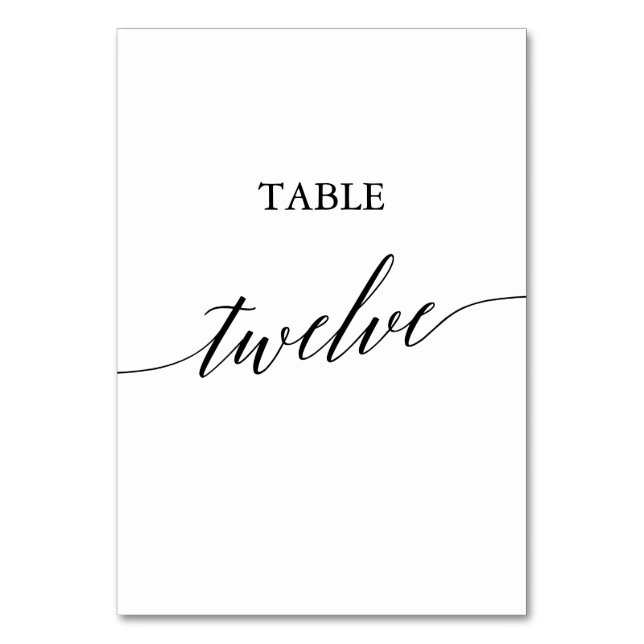 Élégante calligraphie noire Numéro de table Douze (Par défaut)