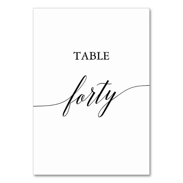 Élégante calligraphie noire Numéro de table Quaran (Par défaut)