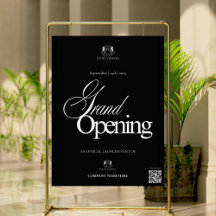 Élégante calligraphie noire QR Code Grand Ouvertur