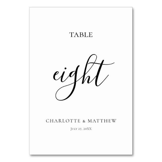 Élégante calligraphie Numéro de table (Par défaut)