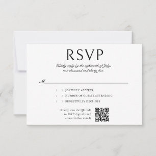Élégante calligraphie Photo QR Code Mariage RSVP