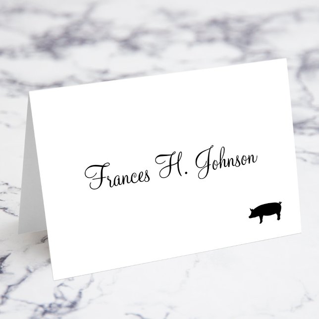 Élégante calligraphie Porc Entree Choice Cartes de (Elegant Calligraphy Pork Meal Choice Place Cards)