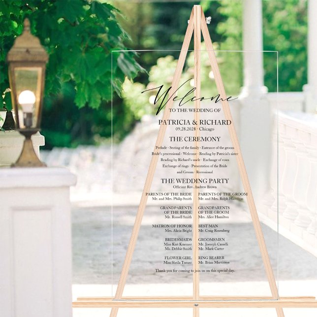 Élégante calligraphie Programme de mariage minimal (Créateur téléchargé)