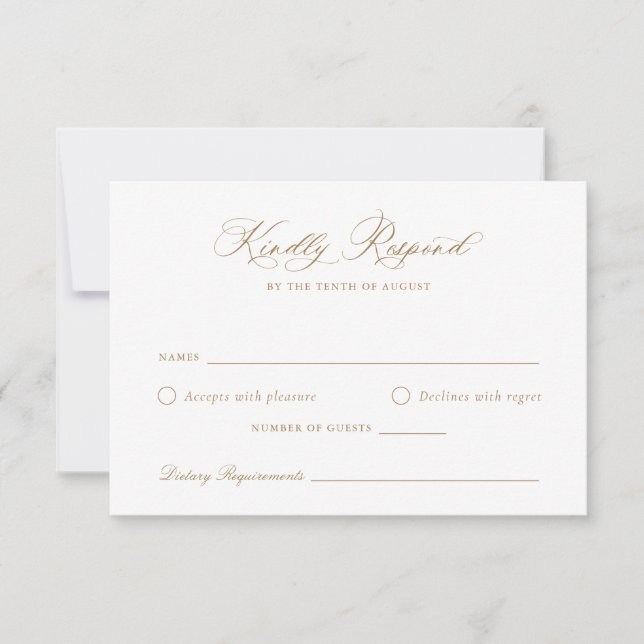 Élégante Calligraphie Script Mariage carte RSVP (Devant)
