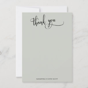 Élégante calligraphie Simple Sage Merci vert