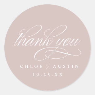 Élégante calligraphie Stickers Mariage rose Dusty