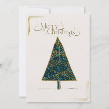 Elégante carte Arbre de Noël avec Accents Or