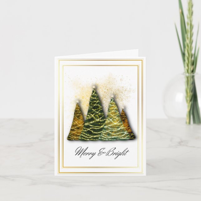 Elégante Carte Arbre de Noël - Gree de Vacances Mo (Devant)