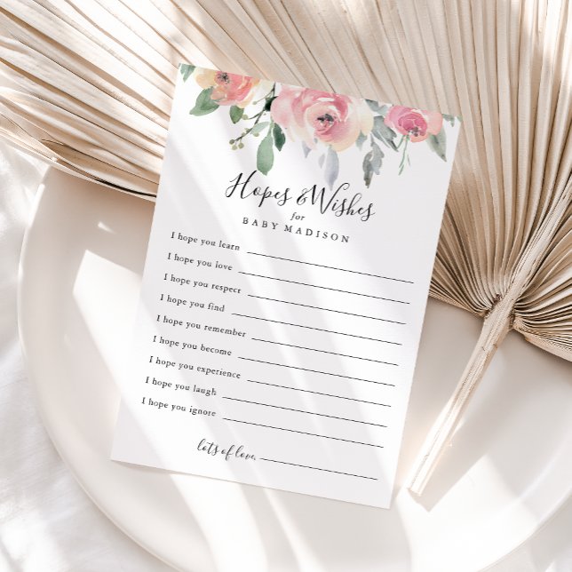 Elégante carte Baby shower rose-blanc (Créateur téléchargé)