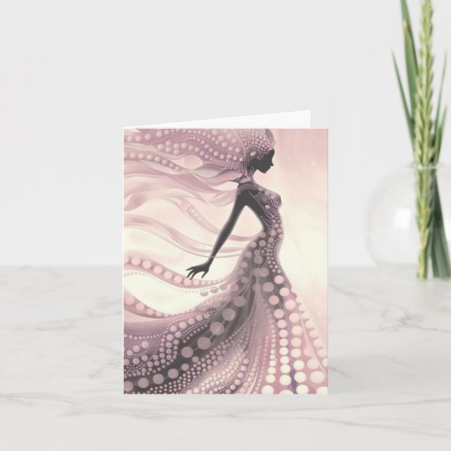 Élégante carte blanche à bulle rose (Devant)