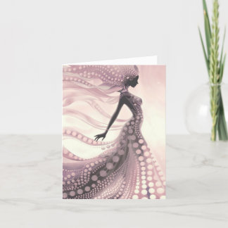 Élégante carte blanche à bulle rose