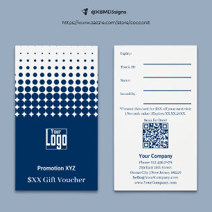 Élégante Carte cadeau Bleu Blanc Promotionnel