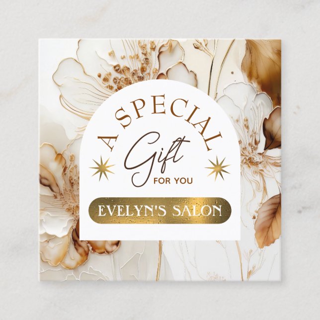 Elégante carte cadeau de fleurs brunes (Devant)