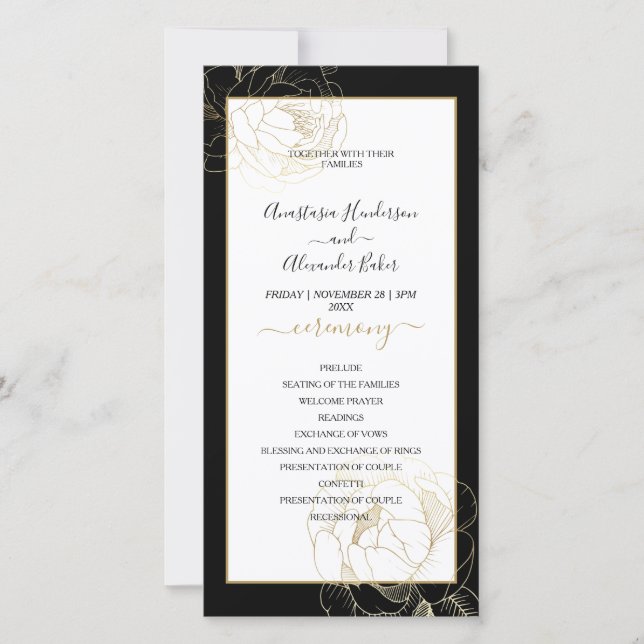 Elégante carte classique de mariage Rose d'or. (Devant)