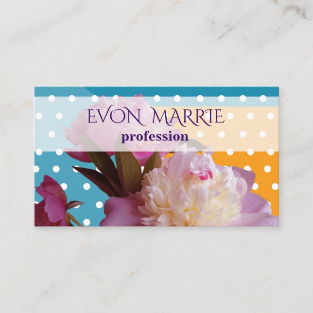 Elégante carte d'affaires florale moderne (Devant)