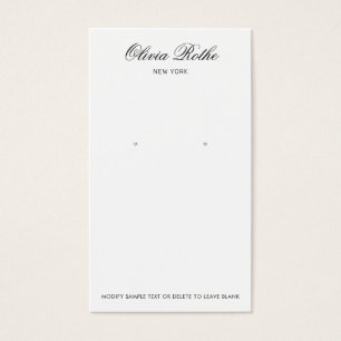Élégante carte d'affichage à oreille blanche de sc