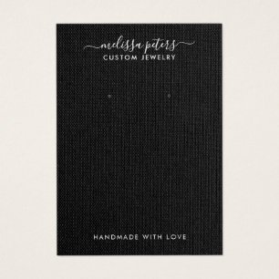 Élégante carte d'affichage de bijoux en lin noir