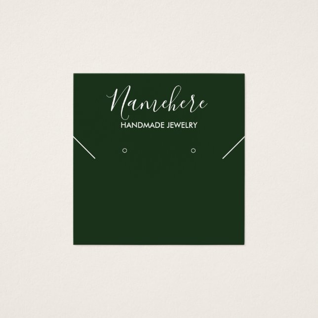 Elégante carte d'affichage minimaliste verte (Devant)