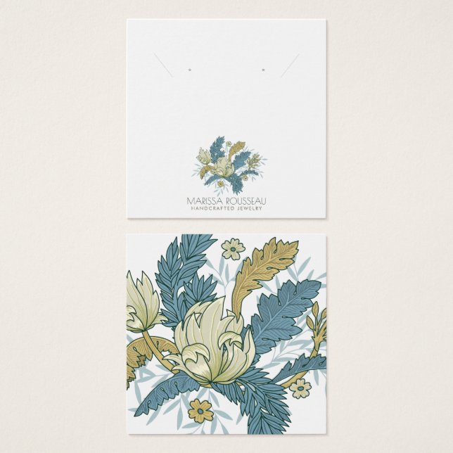 Élégante carte d'affichage pour les vignes florale (Devant & derrière)