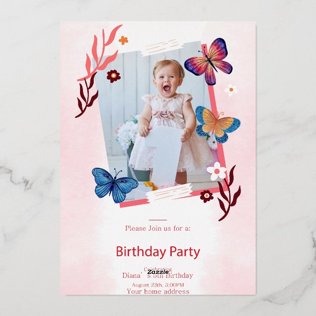 Elégante carte d'anniversaire (Verso)
