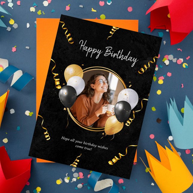 Elégante carte d'anniversaire avec votre photo per (Créateur téléchargé)