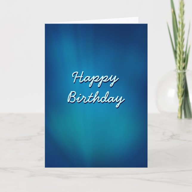 Elégante carte d'anniversaire bleu sous-marin (Devant)