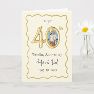 Elégante carte d'anniversaire du 40e Mariage - mam