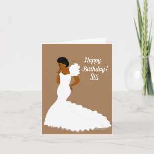 Elégante carte d'anniversaire d'une soeur afro-amé