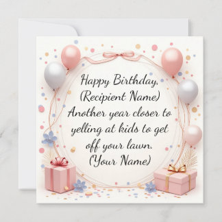 Elégante carte d'anniversaire personnalisée - Nom 