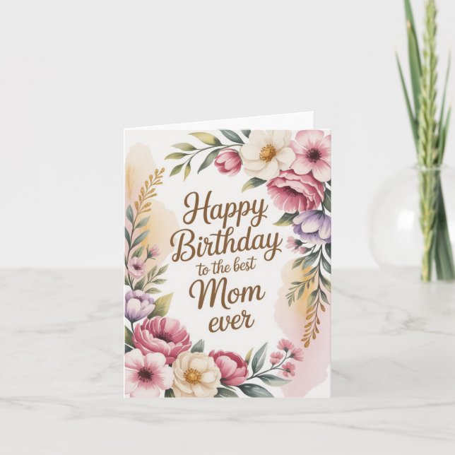 Elégante carte d'anniversaire pour maman (Devant)