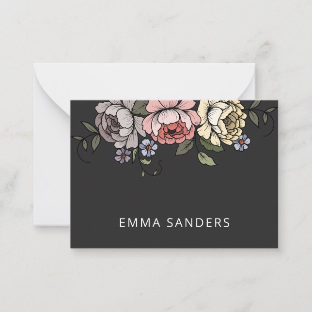 Elégante carte d'appel Boho Botanical Florals (Devant)