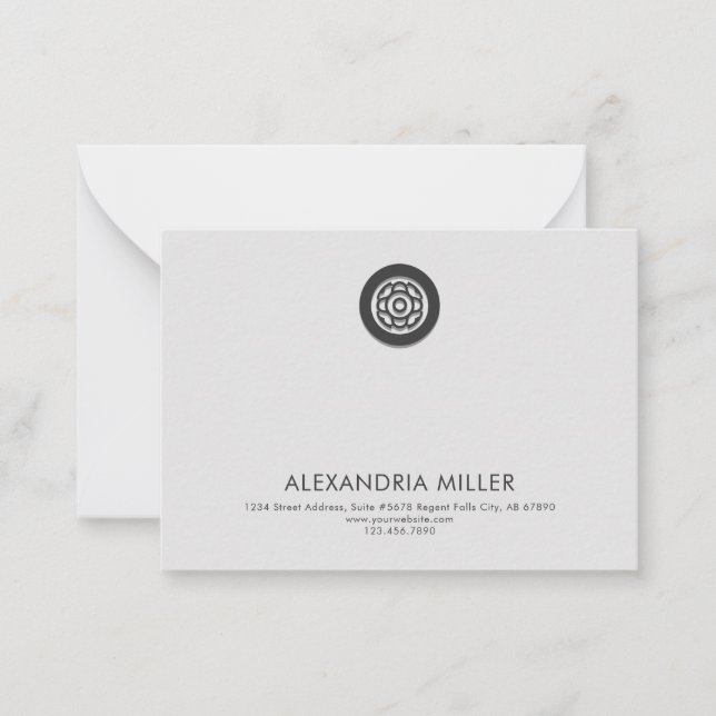 Elégante carte de billets d'affaires gris charbon  (Devant)