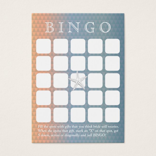 Élégante carte de bingo de Fête des mariées 5 x 5  (Devant)