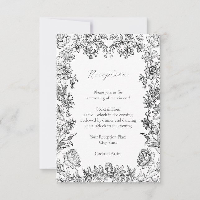 Élégante carte de boîtier de réception botanique f (Devant)