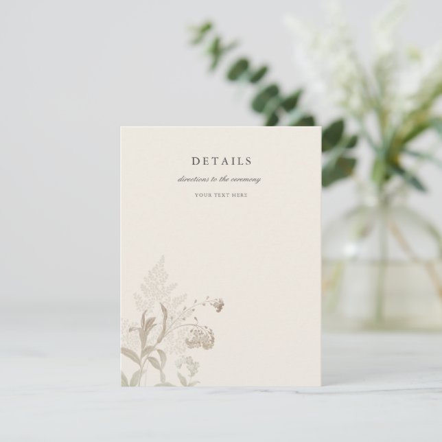 Élégante carte de boîtier Mariage à crème florale  (Debout devant)