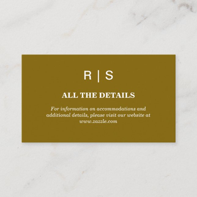 Élégante carte de boîtier Mariage Monogramme Brown (Devant)