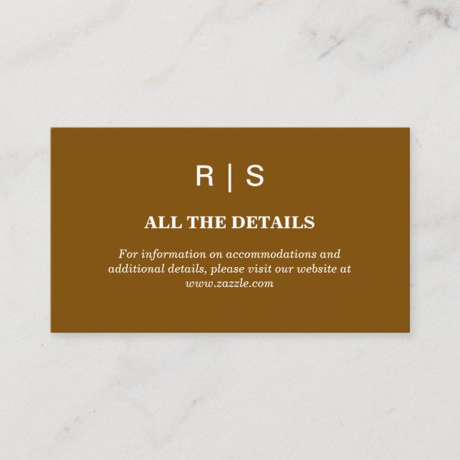 Élégante carte de boîtier Mariage Monogramme Brown (Devant)