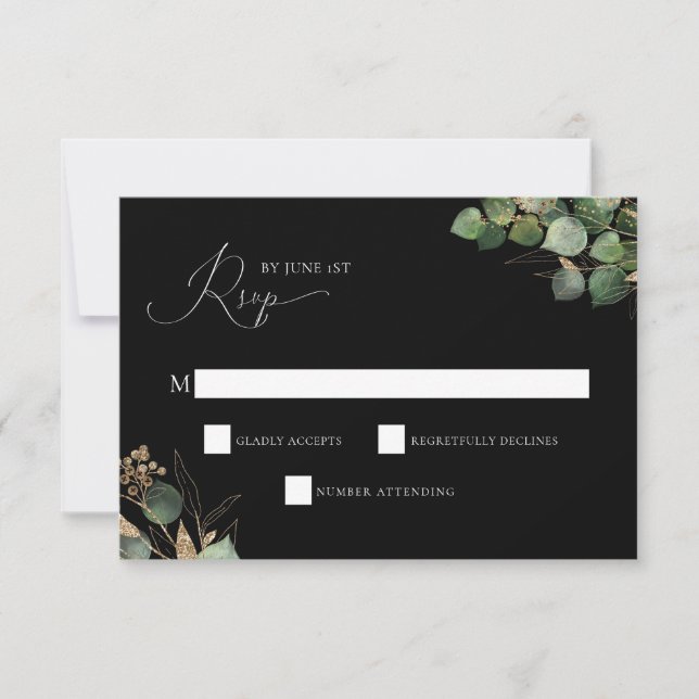 Elégante carte de boîtier RSVP couleur Aquarelle v (Devant)