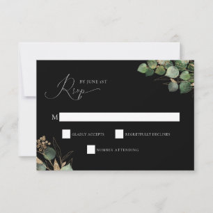Elégante carte de boîtier RSVP couleur Aquarelle v