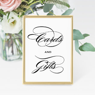 Élégante carte de calligraphie noire et symbole Ca