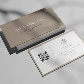Elégante carte de code QR Carte de visite de sable