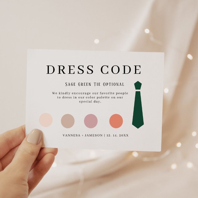 Elégante carte de code vestimentaire invité, tenue (Créateur téléchargé)