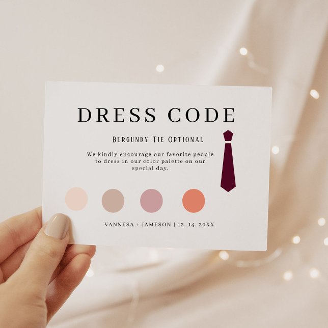Elégante carte de code vestimentaire invité, tenue (Créateur téléchargé)