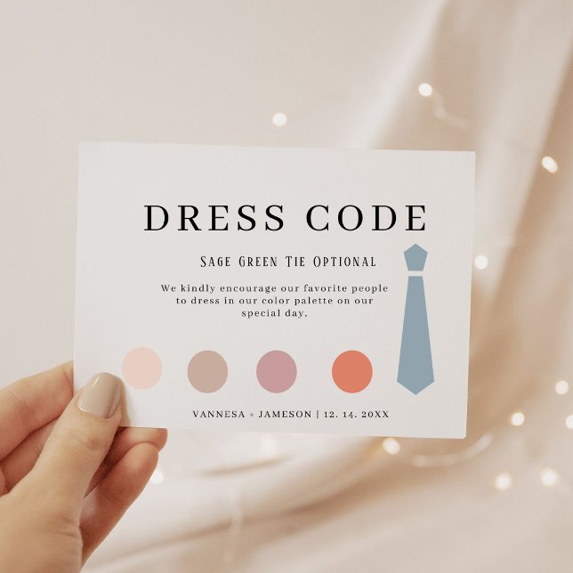 Elégante carte de code vestimentaire invité, tenue (Créateur téléchargé)